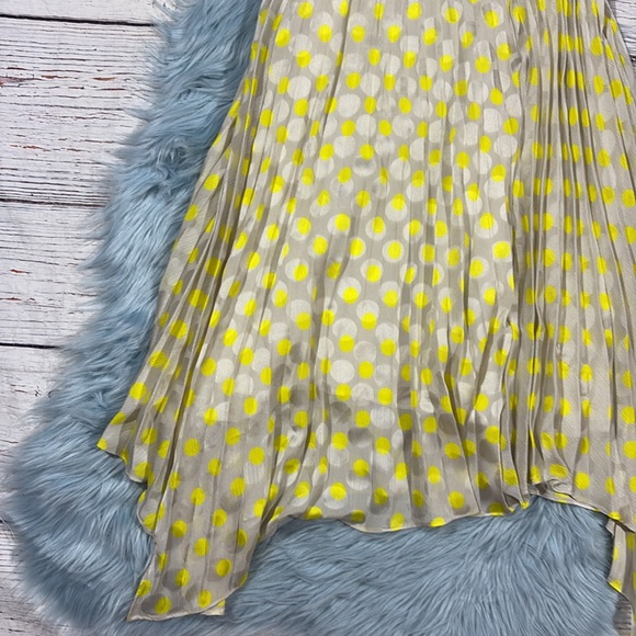 ZARA PLEATED POLKA DOT Satin Effect HANDKERCHIEF MIDI HEM SKIRT - Picture 5 of 9